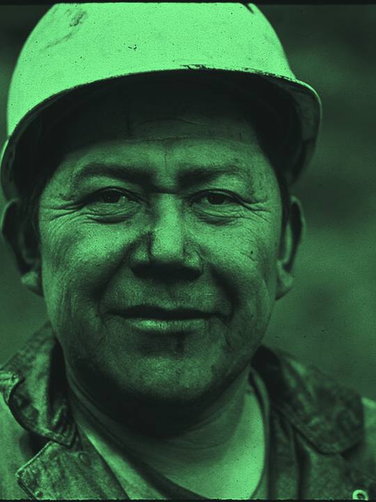 Truck driver in a hard hat